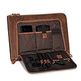 DONBOLSO® Notebook Sleeve London braun - 13,3 Zoll DIN A4 Laptop und Netbook Aktentasche aus Leder für Herren und D