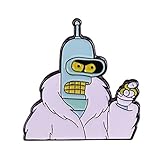 Futurama Bender der Roboter Pin Button Anstecker Brosche Anstecknadel - Metall E