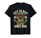 Eat Sleep Zocken Since 2003 Gamer Zocker Geburtstagsgeschenk T-S