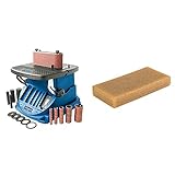 Scheppach oszillierender Spindelschleifer OSM600 (Spindelschleifmaschine mit 450 Watt) inkl. 5 Schleifhülsen & 4 gummierten Schleifwalzen & Silverline 218490 Schleifband-Reinigungsblock 150x75x25