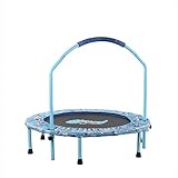 Mopoq Indoor Trampoline Trampolin Kinderheims Innentrampolin Faltbare Kindergarten Fitness Sportgerät Springen Bett (Color : Blau)