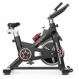 JiuErDP Spinning Bike Indoor Heimtrainer Fahrrad Fitnessbikes,Mit Schutzhülle,LCD-Anzeige,Flaschehalter,Magnetischer Widerstand,Verstellbarer Sitz Und Lenk