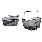 Racktime Unisex – Erwachsene Talis Plus Gepäckträgertasche, schwarz, 1size & Korb Bask-it, schwarz, 43 x 31 x 24.5 cm, 23 L