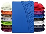 npluseins Premium Jersey-Lycra Spannbettlaken – auch für Boxspringbetten 556.682, roy