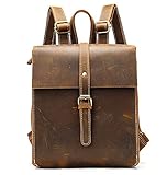 Portable Messenger Bag Vintage Leder Rucksack for Männer Business Laptoptasche Reisebüro Tasche Schule Rucksack Große Kapazität Packung DAKSL (Color : Marrón, Size : One Size)