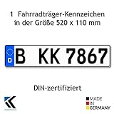Euro-Kennzeichen | Kfz Kennzeichen DIN-Zertifiziert für Deutschland (520x110 mm)