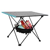 Tragbarer Campingtisch mit Netz-Aufbewahrungstasche, für drinnen und draußen, tragbar, zusammenklappbar, Aluminium mit harter Oberfläche, Klapptisch für Picknick, Grill, klein (40 x 35 x 30 cm)