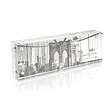 Isaac Jacobs Bilderrahmen, 2 x 6 cm, superdick, 23 mm dick, transparent, Acryl, Magnetblock, doppelseitig, rahmenlos, freistehend, für Fotoautomaten (2 x 6)