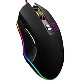 Kabelgebundene Gaming-Maus, 7 programmierbare Tasten, ergonomische RGB-Gaming-Maus mit 16,8