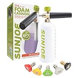 Sun Joe SPX-FC34-MXT Schaumkanone für elektrische Hochdruckreiniger der SPX-Serie, 963 ml, 6,35 mm Anschluss, 5 Quick Connect Düsenspitzen, weiß