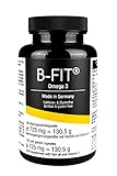 B-FIT Omega 3 Made in Germany (180 Kapseln) - 510 mg Fischöl pro Kapsel mit EPA, DHA und antioxidativem Vitamin E - extra klein und leicht zu schluck