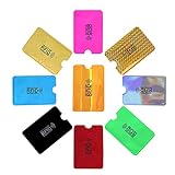 RFID & NFC Kreditkarte kartenhülle Schutzhüllen (9 Stück)– RFID Blocker Karte–100% Schutz vor Identitäts- und Datendiebstahl – Extra-robuste Hüllen für Kreditkarten, ec kartenhüll (Farbe)