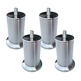 Möbelfüße Edelstahl Möbelbeine Metall Möbelfüße Runde Beine Möbelfüße Tisch Bett Schrank Sofa Beine Ersatzkabinettfüße 4er M8 Schraube(17.5cm)