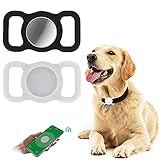 2 Stück Silikon Schutzhülle für Airtags,Woffoly Leichter GPS-Tracking-Schleifenhalter für Hunde,Anti-Kratz-Anti-Lost Locator-Hautabdeckungsschutz Kompatibel mit Airtags für Hundehalsband,S
