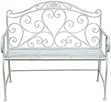 DGHJK Außenbank Terrassenbank, Verandamöbel, Parkgartenbank Außenbänke, wetterfeste und rostfreie Gusseisen-Terrassenbänke, 2-Sitzer-Klappbank mit Rück