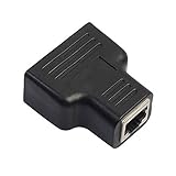 ACEHE RJ45 Splitter Adapter 1 auf 2 Wege Dual Female Port Cat5/6/7 Lan Ethernet Kabel Lan Ethernet Konverter*Schw