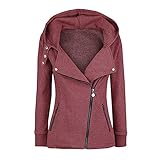 GULASISI Damen Hooded Winterjacke Warm Kurz Reißverschluss Hoodie Jacke Winter Elegant Baumwolle übergangsjacke Einfarbig Tunika Jacken mit Kapuze Kapuzenjack