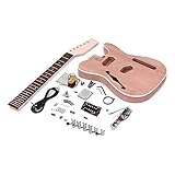 pedkit TL Tele Style Unfinished E-Gitarren-Bausatz Mahagoni Korpus mit F Soundhole Ahorn Holz Hals Palisander Griffb