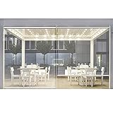 MAHFEI Rollo PVC Transparenter, Transparenter Schutzschirm-Trennvorhang Für Hotelempfang/Balkon/Pergola Im Freien Wasserdichter Trennwand (Farbe : Klar, Größe : 0.8x2m)