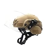 Vitaisa Tactical SWAT Army Militärstil Helm, Mit Transparenter Sonnenblende Für Airsoft Paintball CS-Kriegsspiele Im Freien, CS Game Set Schutzausrüstung