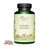 BIO PAPAYA Kapseln Vegavero ® | 700 mg HOCHDOSIERT pro Kapsel | 120 Kapseln | Bio Papaya aus SPANIEN | nur 2 Kapseln pro Tag | Ohne Zusatzstoffe | Laborgeprüft | Veg