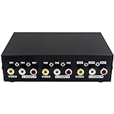 Duttek 2 Port Cinch Umschalter Audio umschalter av Switch 2 In 1 Out Composite Video L / R Audio Auswahlbox für DVD STB Spielk