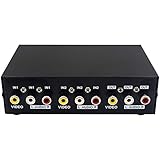 Duttek 2 Port Cinch Umschalter Audio umschalter av Switch 2 In 1 Out Composite Video L / R Audio Auswahlbox für DVD STB Spielk