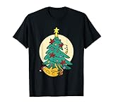 Frohe Weihnachten mit Katzen Weihnachtsbaum Cat Tree T-S