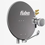 Fuba DAL 801 A + Single LNB Sat Satelliten Anlage Schüssel DEK 117 1 Teilnehmer Alu Spiegel Anthrazit für 1 Teilnehmer HDTV 4K 3D kompatib