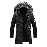 YULONGESS Herren Jacke Winter Herren Steppjacke Warme Windbreakers Dicker Warm Funktionsparka mit Reißverschluss und Tasche Mantel Langarm Wetterjacke Abnehmbare Kapuze Steppjack