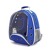 PETCUTE Hunderucksack Katzenrucksack,Ventilierte Transparente Hunderucksack,Haustier Rucksack mit Abnehmbarer Mattezum Reisen,Fluggesellschaft zugelassenen Raumkapsel Rucksack B