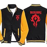 Varsity Jacken, World of Warcraft Horde Logo Baseball Jacke Varsity Herren Slim Fit Bomber Baseball Mantel Letterman Jack