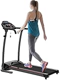 REDLIRO laufband für zuhause klappbar Elektrischer Laufband für Heimfitnessübungen 10 km/h & 12 Laufprogramme, mit LCD-Bildschirm, Gerätehalter und einfacher Montag