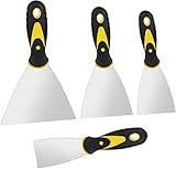 Jieddey Spachtel Set,4 PCS Malerspachtel mit Rutschfestem Kunststoffgriff Tapetenlöser Tapetenentferner Entfernen Tapeten für W