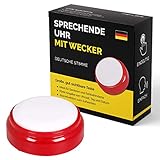 Sprechende Uhr mit deutscher Stimme für Senioren, Sehbehinderte, Blinde oder Menschen mit Alzheimer - Geschenkidee für Großeltern, Vater, Mutter – ältere Menschen Weck