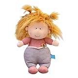 Weiche Stoffpuppe für Kinder, Kuschelpuppe Stoffpuppe mit Kleidung und Haaren Babypuppe Püppchen Plüsch Puppe Mädchen Puppe Doll Spielzeug Prima Geschenk zur Geburt, Taufe, für M