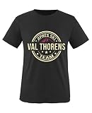 Comedy Shirts - Aprés Ski Team - Val Thorens V2 - Mädchen T-Shirt - Schwarz/Beige-Fuchsia Gr. 110/116