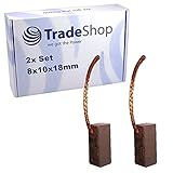 2x Trade-Shop Motorkohlen Kohlebürsten Schleifkohlen 8 x 10 x 18mm 12-24 Volt für verschiedene KFZ-Motoren Rolltor Garagentor Antriebe L