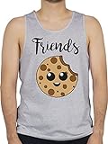Partner-Look Freunde - Best Friends Cookies - Friends - 3XL - Grau meliert - Fun - BCTM072 - Tanktop Herren und Tank-Top M