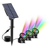T-SUN LED Teich Licht, Solar Teichbeleuchtung IP68 wasserdicht, 9 LEDs Solar Spotlight Licht für Garten, Brunnen, Terrasse, Liegew