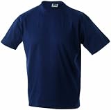 James & Nicholson Herren Round-T-Heavy T-Shirt, Blau (Navy), M