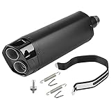 Motorradauspuff, Qiilu Auspuff, Doppelauslass Heckauspuff mit Schalldämpfer DB Killer 36-51 mm Passend für Kawasaki Z900 Z100 Honda ATV