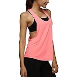 Damen Sporttop Yoga Tank Top Ringerrücken Oberteil Laufen Fitness Funktions Shirt, Yoga Gym Basic Tank Tops Racerback Sport Oberteile Running Tank Tops (Rosa, M, 38)