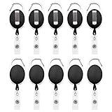 Fushing 10 Karabiner ID Card Badge Clips mit Gürtel Clip Spulen mit Badge Holder Clips Halter Clips schw