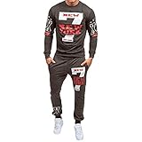Xiart Sportswear Herren Fitness Jogging Sweatshirt Jogginghose Jogginganzug Pullover + Hose zweiteilig Gym Basic Design Jacke Kapuzenpullover Herren H