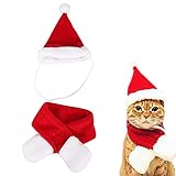 Hund Weihnachtsausstattung, Weihnachten Haustier Kostüm Weihnachtsmann Mit Schal Haustier Kleidung Katze Outfit Set Santa Hut Schal Geschenk Für Welpen Hund S