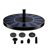 2022 Solar Springbrunnen, Circle Garden Solarbetriebene Wasserpumpe Solarpanel-Kit Wasserpumpe für Teich, für Vogeltränke, Teich, Garten, Fisch-Behälter (Schwarz)