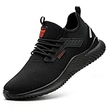 HMFSXKR Sicherheitsschuhe Herren Damen Leichte Industrieschuhe Stahlkappe Arbeitsschuhe rutschfeste Atmungsaktiv Schuhe Anti Piercing Smashing Sneaker (616, Numeric_44)