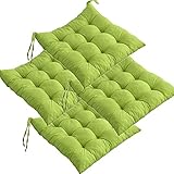 BAOWKQ Stuhlkissen, für drinnen und draußen, verdickte Stuhlkissen mit Riemen, Korb-Sitzkissen, Terrasse, Esszimmerstuhlkissen, Outdoor-Sitzkissen mit Schnürsenkeln, einfarbig, 40 x 40 cm, Schw