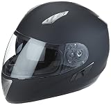 Protectwear H520-ES-L Motorradhelm,Integralhelm mit Integrierter Sonnenblende, Größe L, Schwarz-M